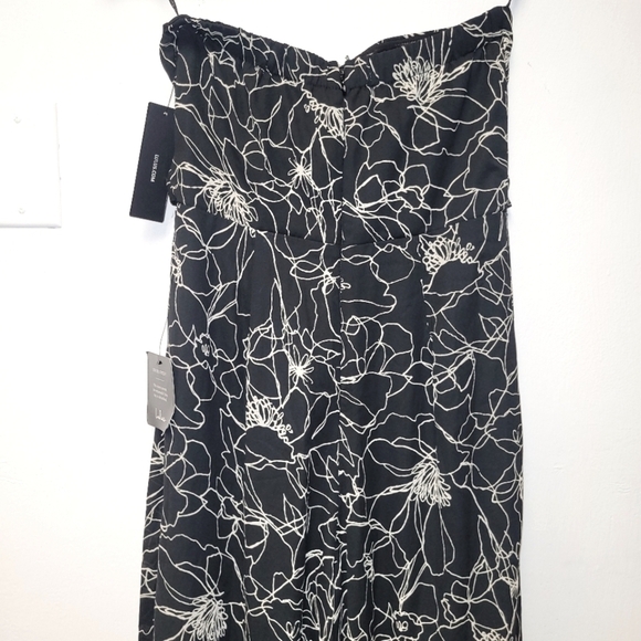 Lulu's Dancing in the Dark Black and White Print Strapless Jumpsuit Size S - Picture 10 of 16
